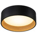 13 In. 1-Light Black and Wood Finish Color Chaning 3000K 4000K 5000K Dimmable LED Flush Mount