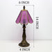 Stained Glass Table Lamp Purple Diamond Style Lamp 14 Inch