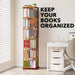 Walnut Six Tier Rotating Bookshelf Tower Organizer