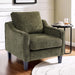 AC2 Accent Chair for Living Room, Comfy Chenille Upholstered Armchair, Mid Century Modern Bedroom Chair for Adults, Stylish Reading Side Sofa with Padded Back & Removable Cover (Green)