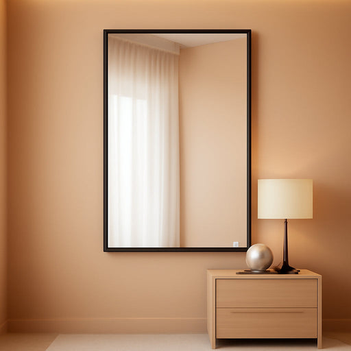 Mirrors for Wall Rectangular Metal Framed Mirror Modern Decorative for Entryway Bedroom Living Room Bathroom Vertically or Horizontally Hanging Black Small