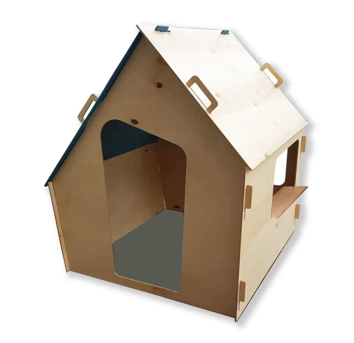 Lil HOUSE Montessori Wooden Playhouse, S Size; Garden House; Kids Party; Indoor Playhouse; Outdoor Playhouse; Play House; Toy House; Natural