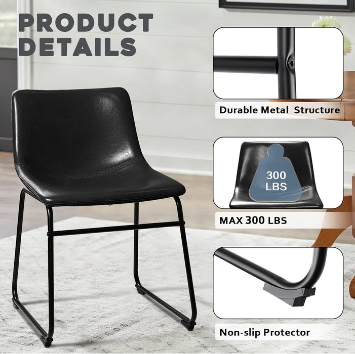 Dining Chairs Set of 6, 18" Faux Leather Counter Height Bar Stools