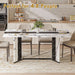 Dining Table for 6-8 People, 71 Inch Long Kitchen Dinner Table with Metal Frame & Waterproof Wood Tabletop, Modern Farmhouse Rectangular Dining Room Tables for Kitchen, Living Room, White
