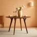 round Dining Table for 4, 45” Solid Wood Kitchen Table, Small Dinner Coffee Writing Table for Kitchen Dining Room, save Space, Walnut