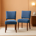 Upholstered Dining Chairs Set of 2, Fabric Kitchen Chairs with Padded Seat & Back, Solid Wood Legs, Modern Simple Dining Room Chairs for Kitchen, Dining Room, Living Room, Blue