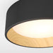 Alton 13 In. 1-Light Modern Black and Wood Integrated LED 3 CCT Flush Mount Ceiling Light Fixture for Kitchen or Bedroom