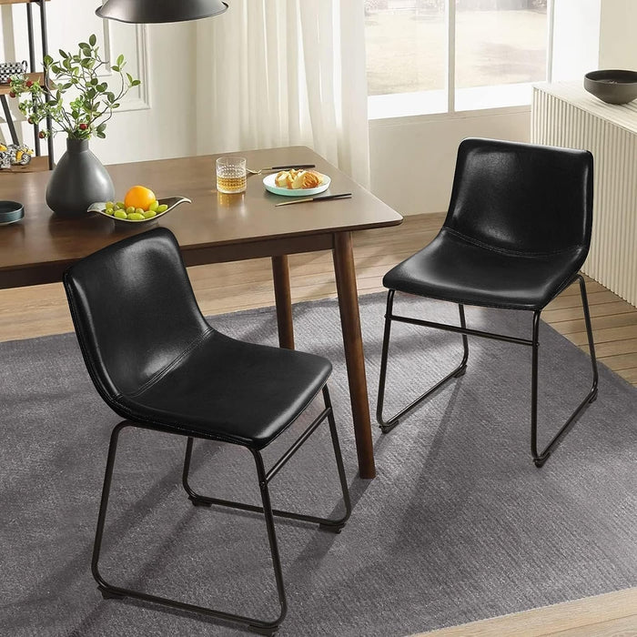 Dining Chairs Set of 6, 18" Faux Leather Counter Height Bar Stools
