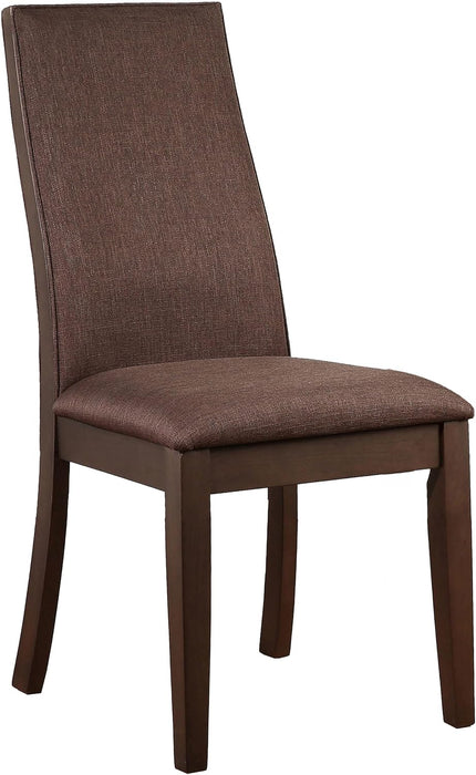 Home Furnishings - Spring Creek - Wood & Fabric - Chocolate Chairs with Upholstered Backrest - Home Kitchen & Dining Room - Set of 2 - Chocolate - 106582