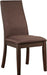 Home Furnishings - Spring Creek - Wood & Fabric - Chocolate Chairs with Upholstered Backrest - Home Kitchen & Dining Room - Set of 2 - Chocolate - 106582