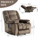 Manual Recliner Chair with Timer Heating and Massage, Ergonomic Overstuffed Breathable Fabric Reclining Chair, Single Sofa with Side Pockets for Living Room Home Theater(Tan)