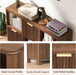 6 Cube Storage Organizer Fluted Bookcase with Reversible Door