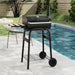 Portable Charcoal Grill with Foldable Side Table, Outdoor BBQ Smoker Grill with Wheels, Thermometer, Adjustable Air Vent, Bottom Shelf, Barrel Barbecue Grills for Patio, Camping & Tailgate