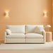 White Chenille Two Seater Upholstered Cozy Loveseat