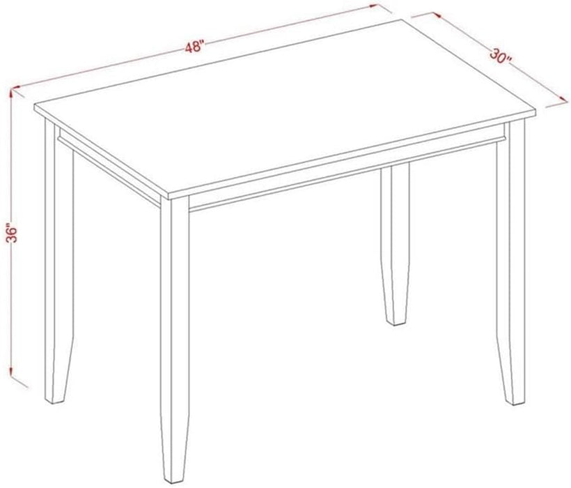 BUT-BLK-T Buckland Rectangle Counter Height Table for Small Spaces, 30X48 Inch, Black