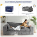 76-Inch Upholstered Premium Bean Bag Sofa DarkGrey