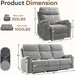 3-Piece Power Recliner Sofa Set with Charging Port, Include 2 Single Power Reclining Chairs and a 3-Seater Reclining Couch with Cup Holders for Living Room, Light Grey