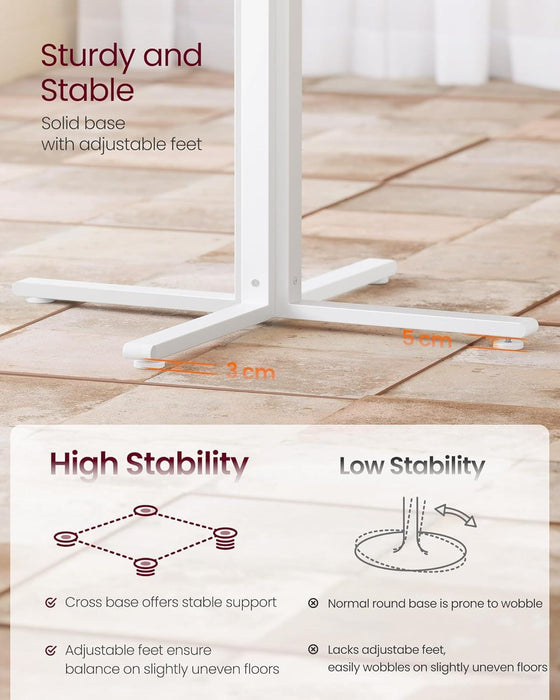 Dining Table, Small round Kitchen Table for 4 People, 31.5 X 29.4 Inches, for Dining Room, Living Room, Farmhouse, Water-Resistant, Snow White UKDT082W01V1