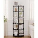 Corner Shelf Stand, Corner Bookshelf, Storage Standing Shelf Unit with Metal Frame, Plant Stand, Corner Bookcase for Living Room, Home Office, Bedroom, 6-Tier Black CS06006B