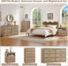 55.1" Wide Farmhouse 6 Drawers Dresser for Bedroom, Oak