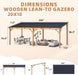 20' X 10' Outdoor Wood Gazebo for Patio, Large Outdoor Lean to Hardtop 10X20 Cedar Pergolas and Gazebos Clearance, Wall Mounted Wooden Gazebo Heavy Duty Awnings for Patio, Decks, Backyard