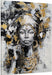 Black Woman Painting with Gold Foil - Hand Painted African American Canvas Wall Art for Living Room, Bedroom, and Hallway Decor