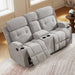 CAMMOV 67" Manual Loveseat Recliner Sofa, Wall-Hugger 2 Seat Reclining Loveseat Couches with 2 Concealed Cup Holders, Hidden Storage, Chenille Fabric Reclinable Sofa for Living Room, Light Grey