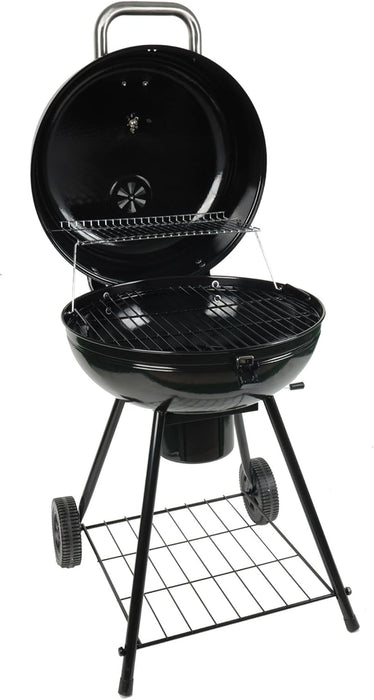 Grill Boss Charcoal Kettle Grill with Large 22-Inch Cooking Area - Includes Warming Rack, Bottom Storage Shelf, Ash Catcher & Wheels for Outdoor BBQ, Tailgating, Camping & Backyard Grilling