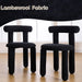 Black Modern Dining Chairs Set of 2 Barrel Boucle Dining Room Chairs Upholstered Sherpa Kitchen Chairs Small Cute