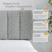 Vertical Channel-Tufted Mid-Rise Upholstered Headboard, Wall or Bed Frame Mount - King or California King (Gray)