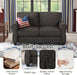 Brown Velvet Loveseat (56")