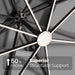 9' X 12' Patio Cantilever Outdoor Umbrella with Base and LED Lights