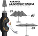 Patio Double-Sided Umbrellas with Base