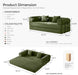 Green Convertible Sofa Bed With Removable Armrests