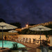 9Ft Patio Umbrella with Solar Lights, Khaki