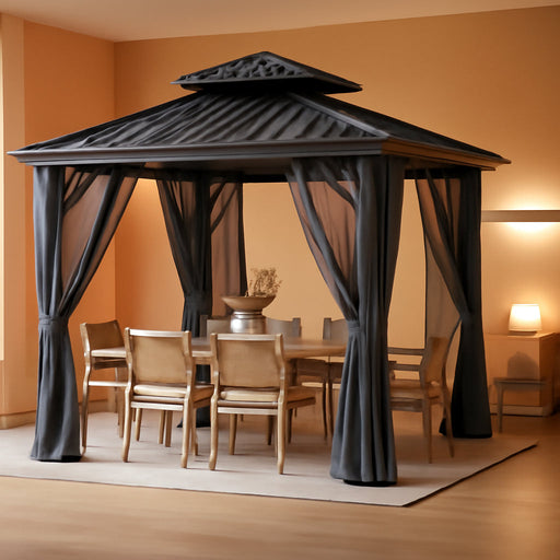 Outdoor Gazebo 10x10 Foot Mosquito Netting Privacy
