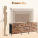 63-Inch Dresser With Durable Fabric Drawers RusticBrown