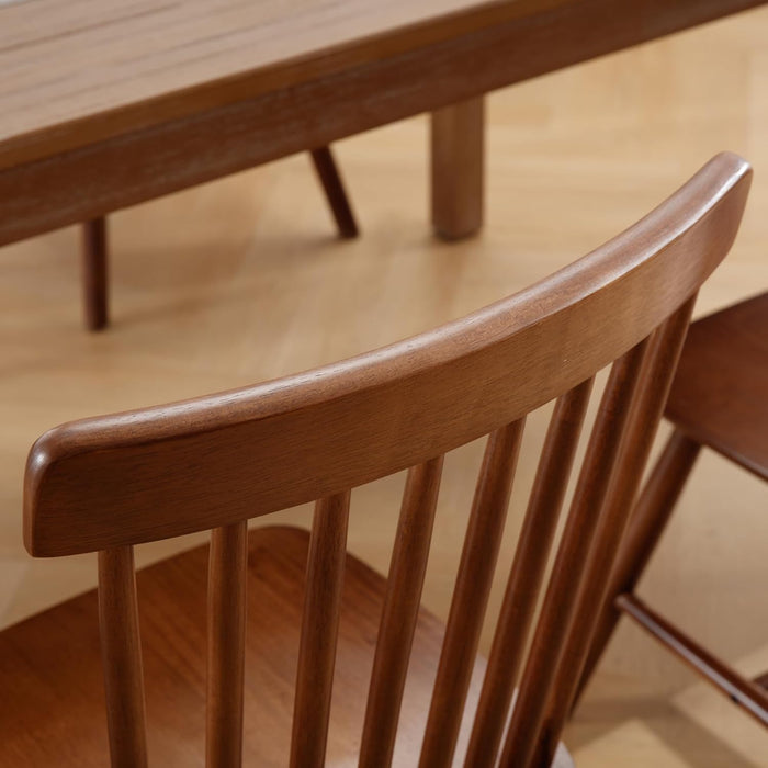 Windsor Dining Chairs Farmhouse Dining Chairs Set of 4 Modern Wood Kitchen Chairs Mid Century French Country Spindle Chair for Dinning Room Kitchen Restaurant Bar Canteen Library, Walnut