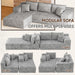 108 Inch Grey Chenille Cloud Sectional Sofa With Deep Seat