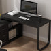 55Inch L Shaped Computer Desk Black StorageCabinet