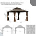 12x12 Ft WeatherproofHardtop Gazebo With Curtains Included