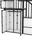 Twin over Twin Metal Bunk Bed with Stairs and Storage Wardrobe, Castle-Shaped Bunk Bed Heavy-Duty Steel Frame, Noise Free,For Kids Teens Adults, Black+White