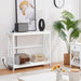 Yaheetech Console Table with Power Outlets, 40 Inches Entryway Table with Charging Station, Wood Sofa Table with Storage Shelves, Side Table, for Hallway, Bedroom, Living Room, Foyer, White