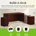 MOD Office Desk, Large Computer Desk Shell, Mahogany, 60" Table