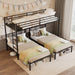 ObsidianBlack Triple Bunk Bed With Charging Station