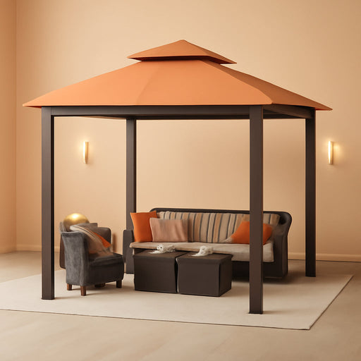 USA 10-Year-Non-Fading 10X13Ft Titan Patio Gazebo, Super Thick Sunbrella Fabric UPF 50+ UV Protection, Heavy Duty Commercial Rust-Proof Aluminum Frame, Windproof Vented Top Gazebo, Rust