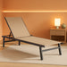 Foldable Outdoor Lounge Chair, No Assembly Patio Chaise Lounge Outdoor with 5-Positions, Aluminum Pool Lounge Chair with Portable Design for Pool, Beach, Deck, Backyard, Khaki