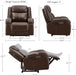 Genuine Leather Power Recliner Chairs for Adults, Wall Hugger RV Recliner with Power Headrest & Charging Ports, Electric Recliner Sofa Chair for Living Room, Dark Brown