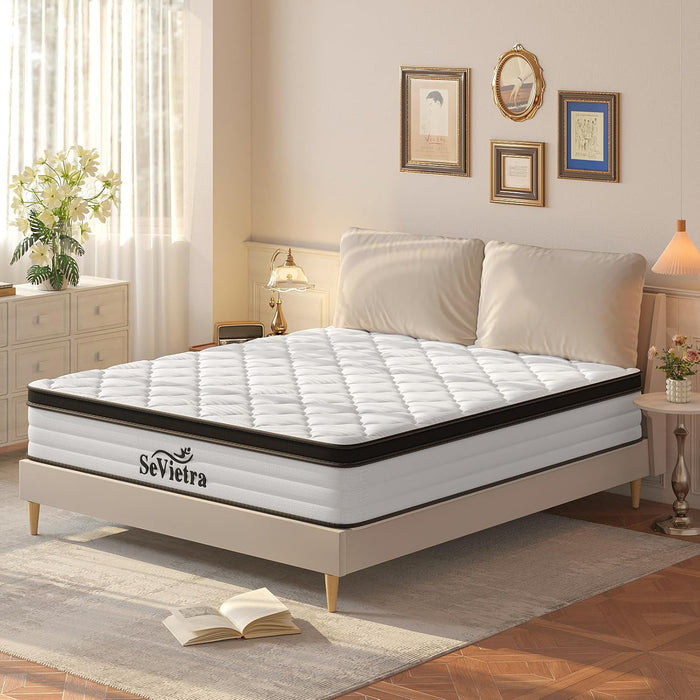 Mattress Queen Size, Colchones Queen 12 Inch in a Box, Individually Pocket Springs, Medium Firm, Pressure Relief, Breathable Comfor Tand Durable, Certipur-Us Certified