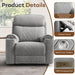 2-Piece Electric Recliner Sofa Set with Charging Port, Include Single Power Reclining Chair and 3-Seater Reclining Sofa for Living Room, Light Grey